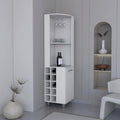 71' Freestanding Storage Cabinet, Kitchen Storage Bakers Rack with Wine Cubbies, Utility Food Cupboard with Stemware Racks for Dining, White