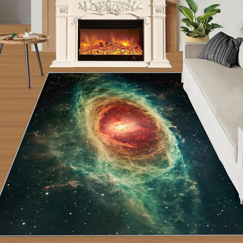 6x8 Cosmic Nebula Area Rug - Space Large Rugs for Living Room, Galaxy Carpet Area Rug for Girls Bedroom Kids Room Basement Office Classroom
