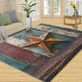 Western Texas Star Rug 6x8-6x8 Rug, Vintage Area Rugs for Living Room, Farmhouse Rugs for Bedroom, Rustic Non-Slip Mat, Texas Star Home Decor & Gifts