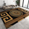 Retro Black Gold Greek Key Area Rugs, 3D Geometric Print Carpet, Indoor Non-Slip Kids Rugs, Machine Washable Breathable Durable Carpet for Front Entrance Floor Decor,6 x 8ft, Style-12