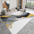 Minimalism Washable Area Rug 5 x 7 ft for Living Room Bedroom, Watercolor Waves Marble Printed Low Pile Rug - Non Slip Carpets for Office Kids Room Stain Resistant Dining Room Carpet