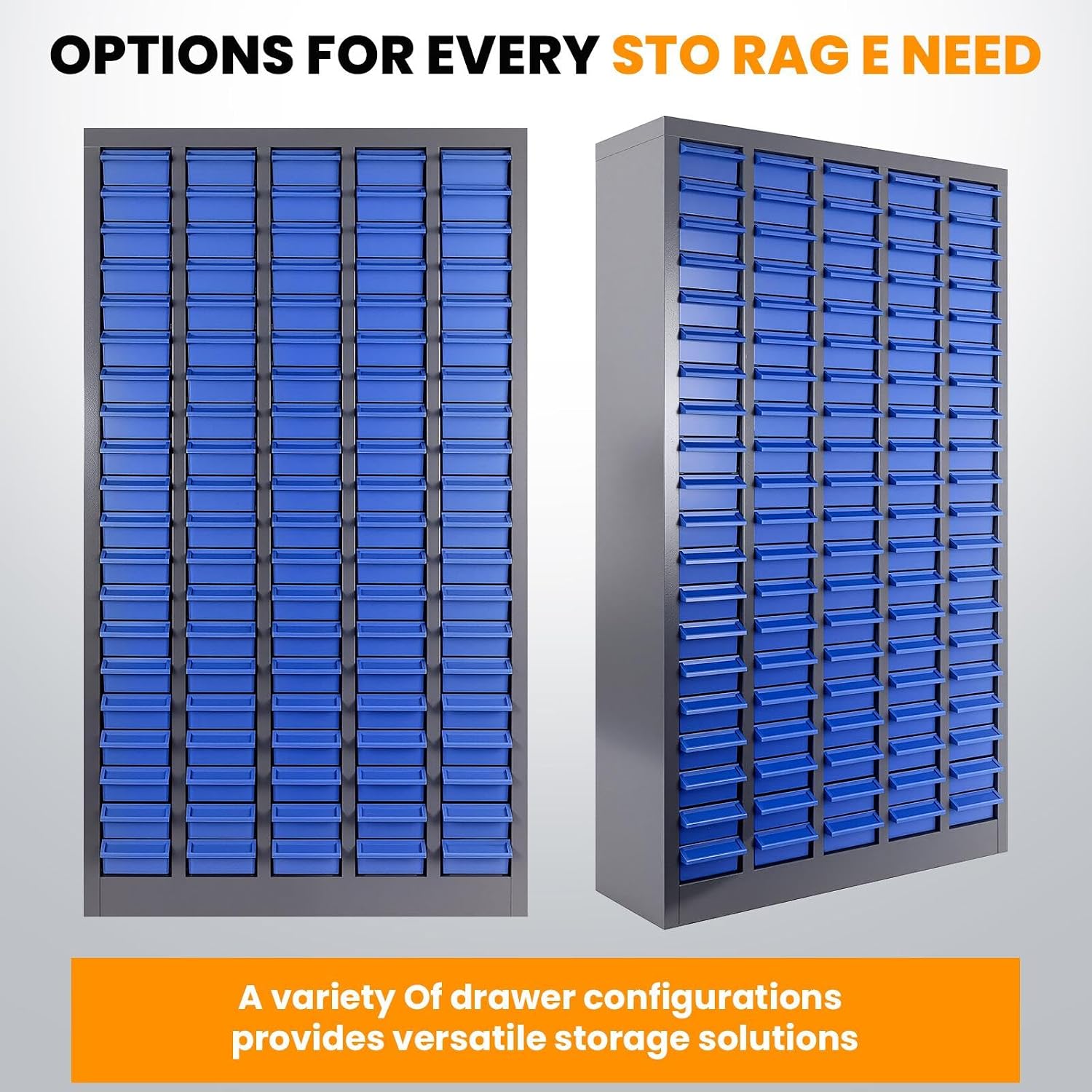 100-Drawer Tool Storage Cabinet, 25 * 8.66 * 46 Inches Drawer Storage with Rustproof Finish - Bolt Bin & Nuts and Bolts Organizers and Storage for Garage, Office,Craftsmen