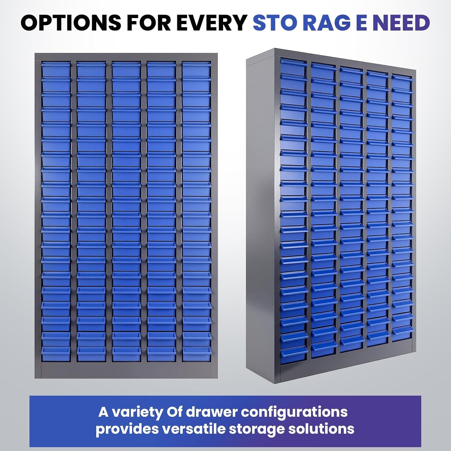 100 Drawers Nuts and Bolts Organizer, Metal Bolt Bins with Drawer Dividers, Parts Cabinet for Bolt Storage, Nut and Bolt Organizer for Tool Shop