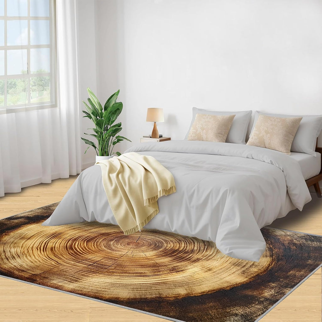 Wood Grain Rug 6x8-6x8 Rug, Vintage Area Rugs for Living Room, Rustic Rugs for Bedroom, Farmhouse Non-Slip Mat, Wood Grain Home Decor & Gifts