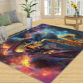 Saxophone Rug for Bedroom 6x8 Rug Skull Rugs, Gothic Style Home Decor, Non Slip Washable Large Rugs, Abstract Musical Instrument Carpet for Boys and Girls Teen Playroom
