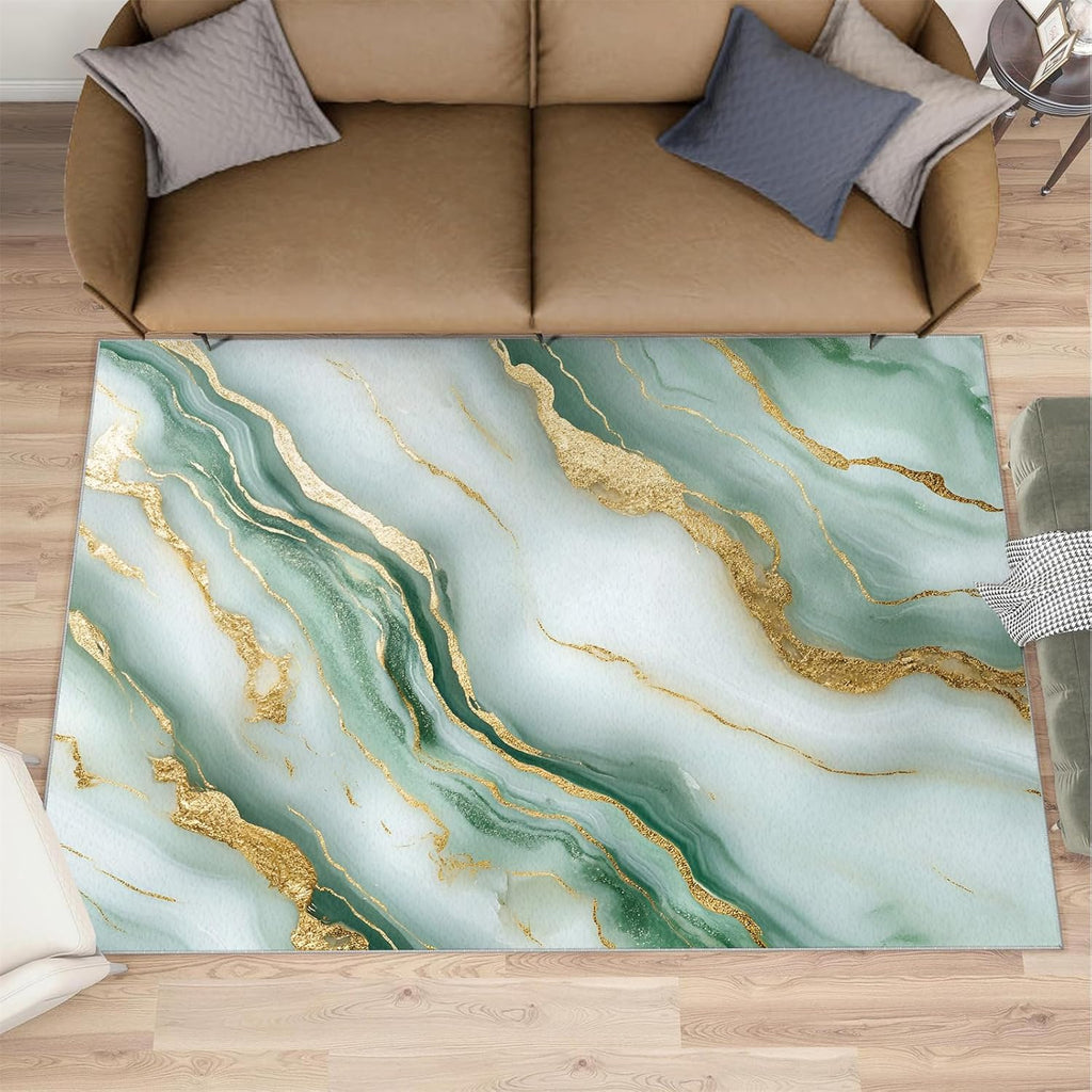 Modern Rug 6x8-6x8 Rug, Marble Area Rugs for Bedroom, Contemporary Rugs for Living Room, Abstract Washable Mat, Atmospheric Carpet, Marble Home Decor & Gifts
