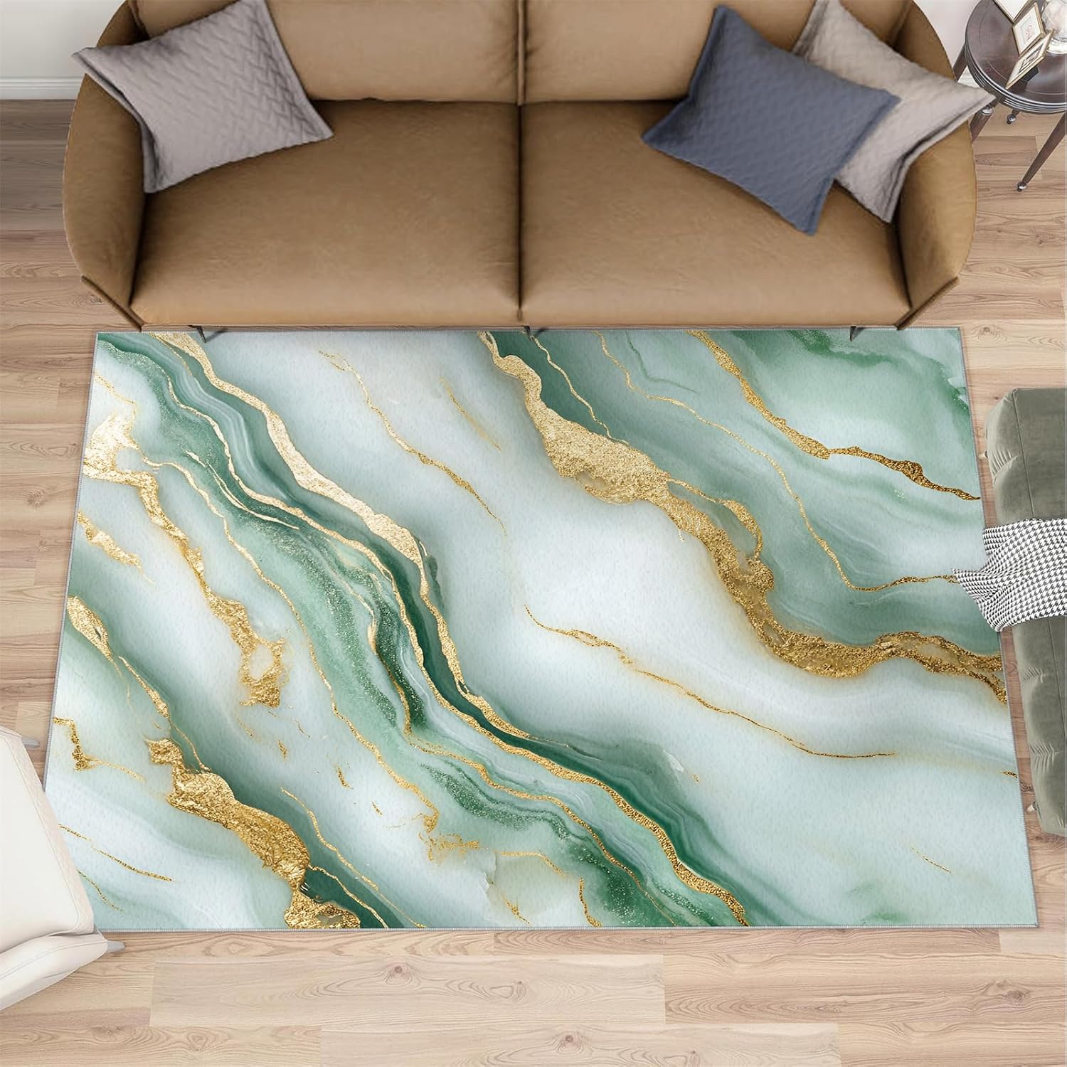 Modern Rug 6x8-6x8 Rug, Marble Area Rugs for Bedroom, Contemporary Rugs for Living Room, Abstract Washable Mat, Atmospheric Carpet, Marble Home Decor & Gifts