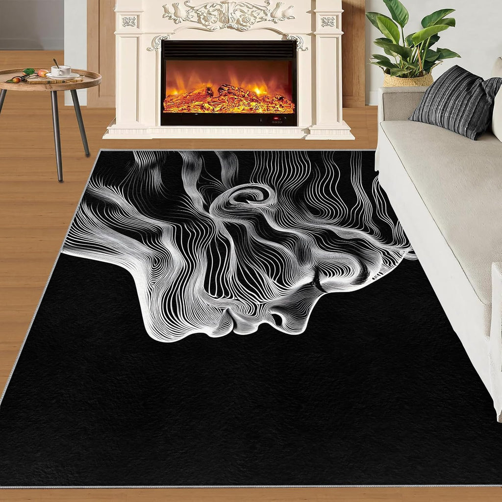 6x8 Abstract Woman Classroom Rugs - Line Art Playroom Rug, Minimalism Carpet Area Rug for Girls Bedroom Kids Room Basement Office Classroom