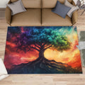 Fantasy Tree Rugs for Bedroom, Tree of Life Rug 6x8, Fantasy Starry Sky Dining Room Rugs Washable & Non Slip Large Carpet for Home Decor
