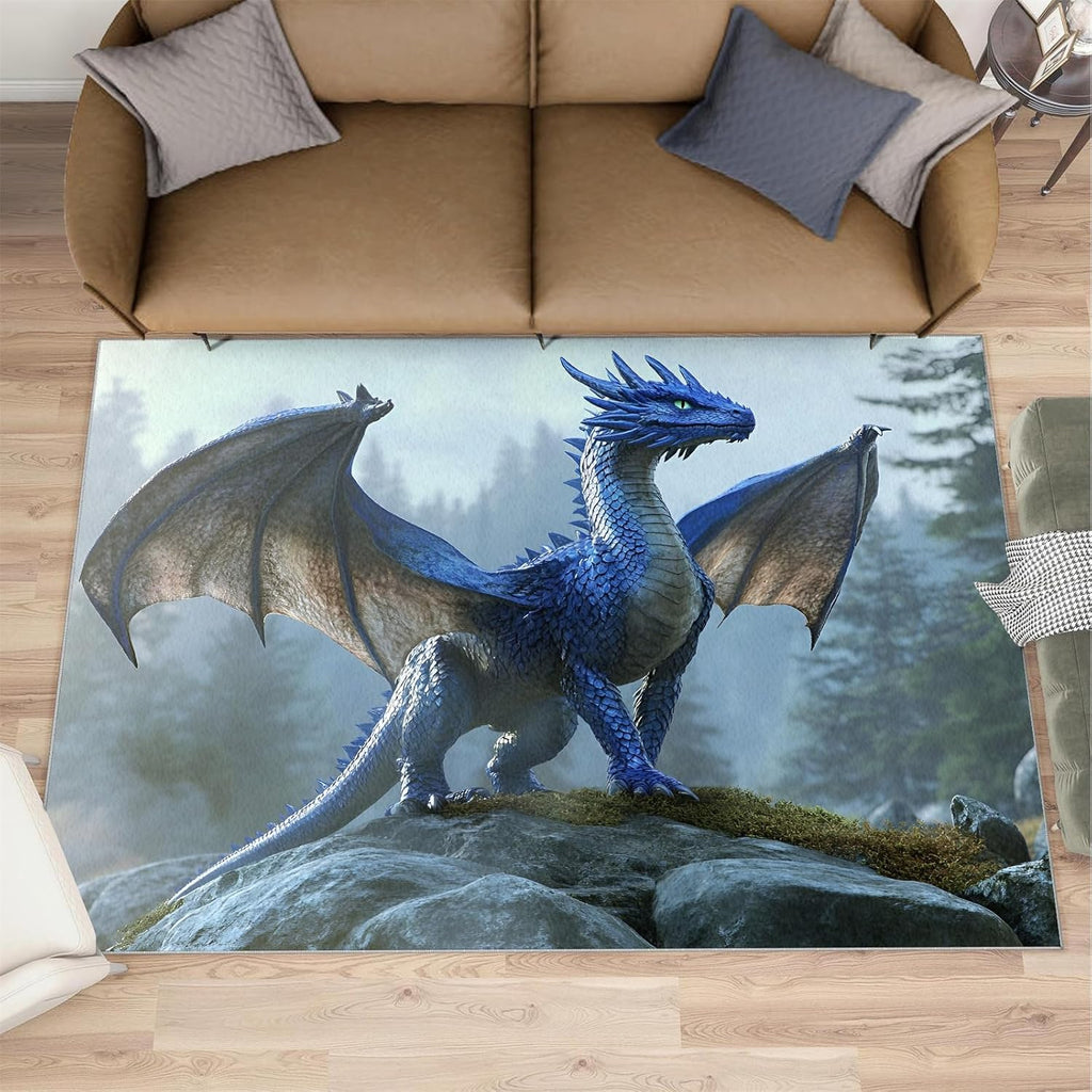 Dragon Rug 5x7, Mythical Creatures Rugs for Living Room, Dragon Area Rug, Washable Rugs for Bedroom, Kitchen Dining Room Decor Carpet