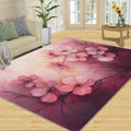 Cherry Blossoms Rug, Pink Flowers Rugs for Bedroom 5x7 Rug, Japanese Area Rug, Rugs for Living Room, Non Slip Washable Carpet for Kids Room Home Decor