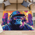 6x8 Chimp Area Rug - Chimpanzee Large Rugs for Living Room, Multicolor Hip Hop Gorilla Carpet Area Rug for Girls Bedroom Kids Room Basement Office Classroom