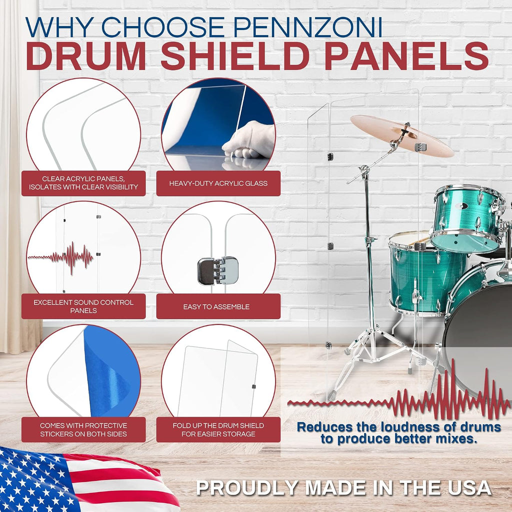 Drum Shield DS65 5 2foot X 6foot Panels Chrome Hinges