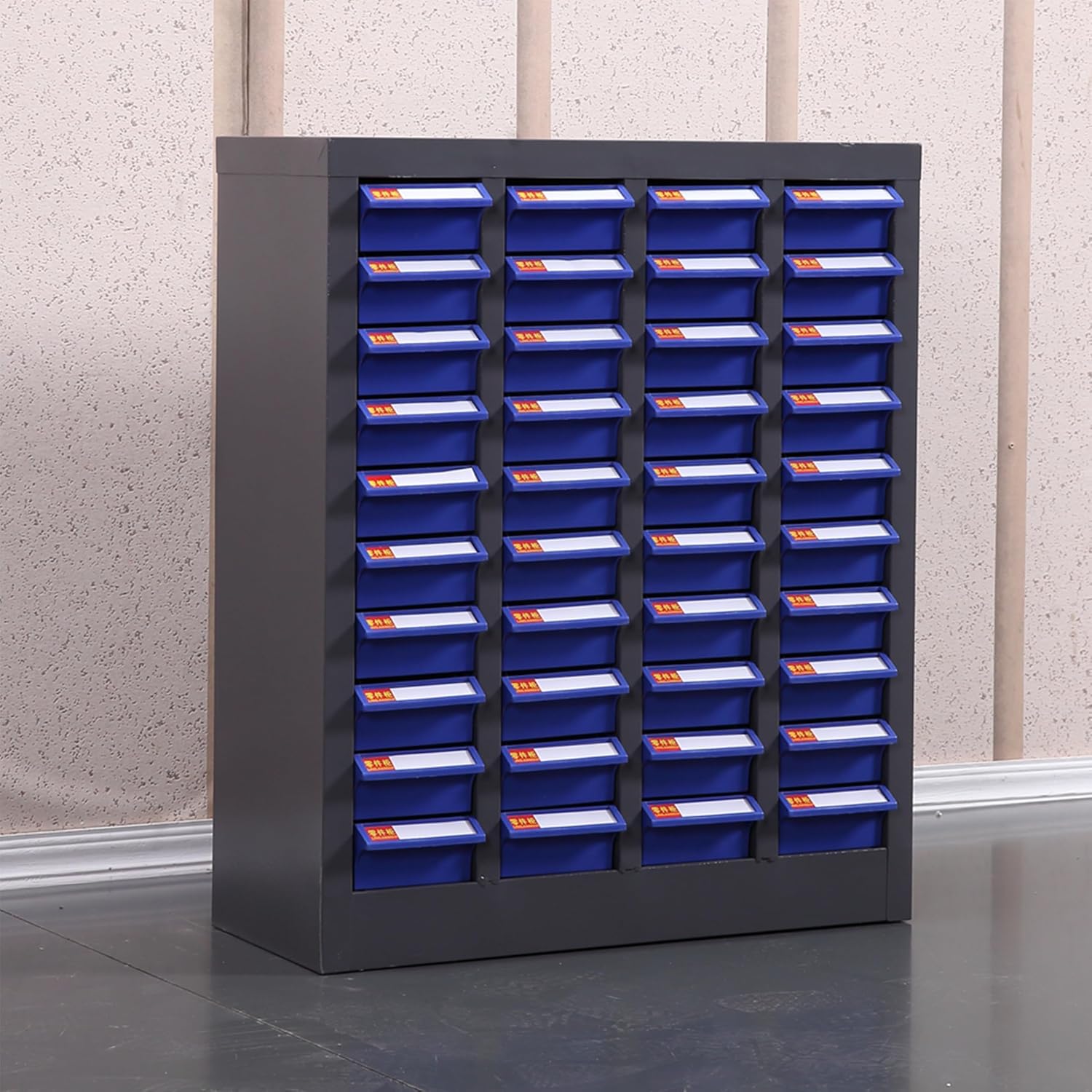 40 Drawer Storage Parts Cabinet Garage Organizer for Bolt Nut Storage Steel ABS/PS Material Drawer Size 7.6 * 3.8 * 1.85 Inch