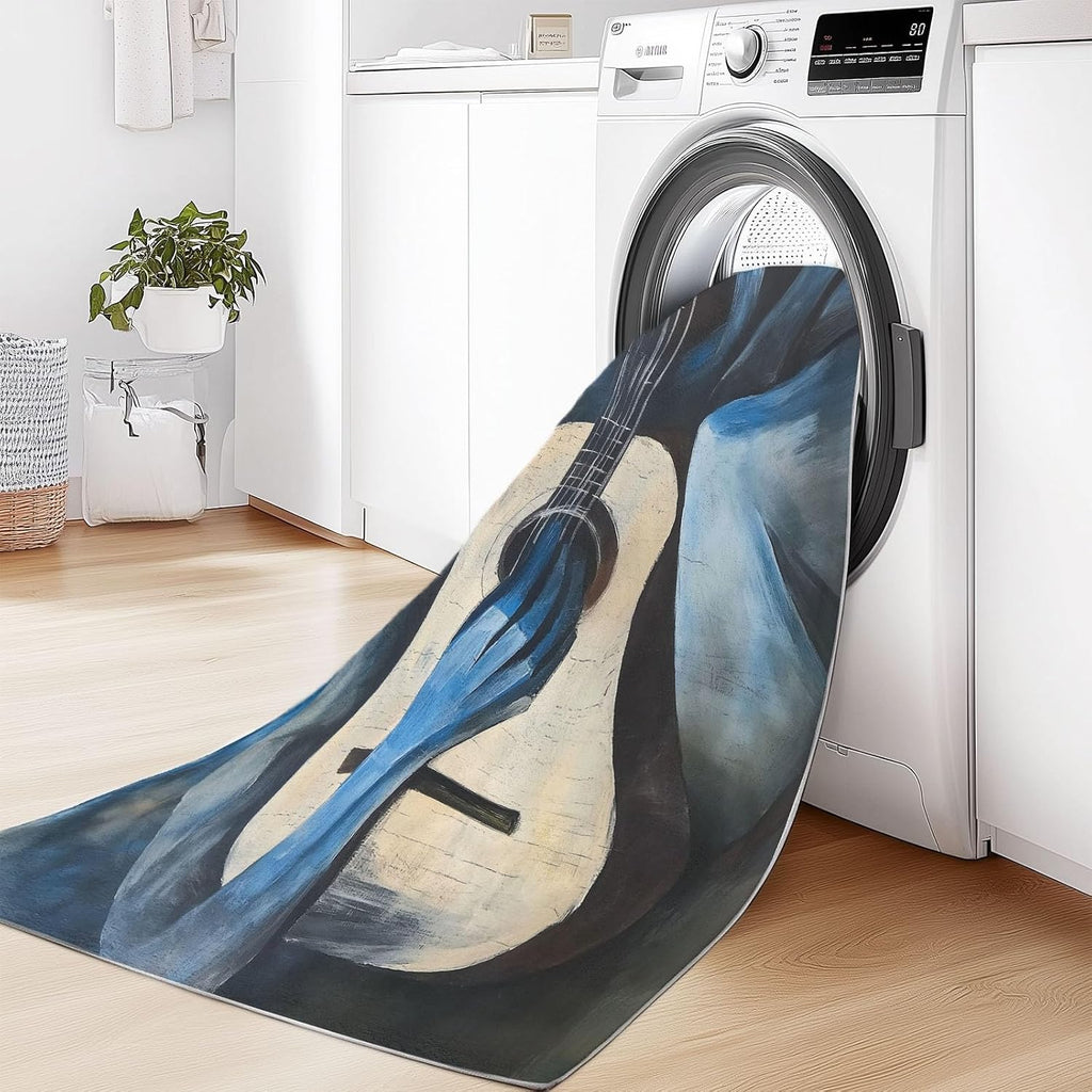 Area Rug for Living Room Painting Abstract Figure Guitar 6x8 ft Washable Rugs Modern Soft Non-Slip Rug Non-Shedding Indoor Carpet for Bedroom Dining Room Home Office Kids Playroom