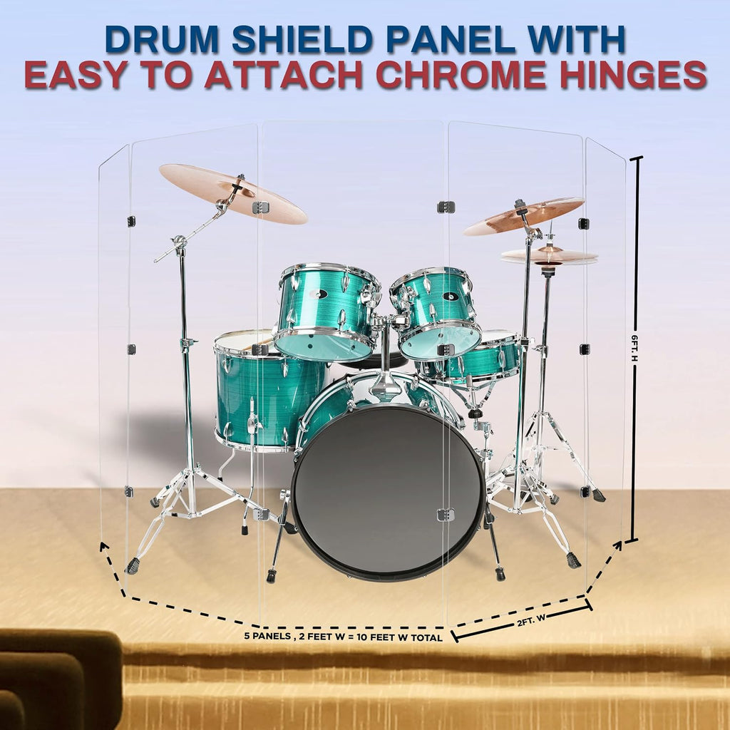 Drum Shield DS65 5 2foot X 6foot Panels Chrome Hinges