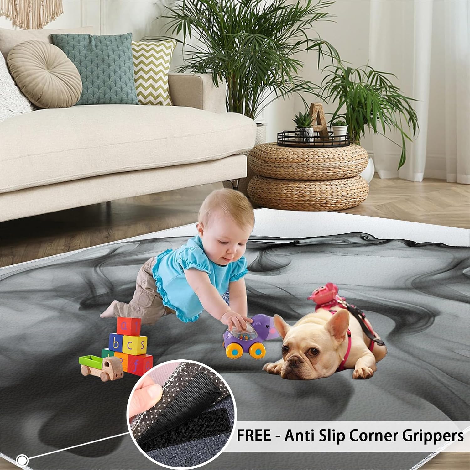 6x8 Abstract Woman Classroom Rugs - Line Art Playroom Rug, Simple Carpet Area Rug for Girls Bedroom Kids Room Basement Office Classroom