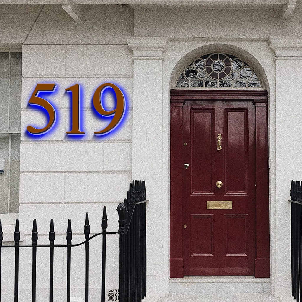 Backlit LED Illuminated House Numbers, Illuminated LED Home Address Numbers, Modern Address Signs For House, Stainless-Steel Lighted House Numbers For Outside,20 Inch/500mm,6