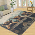 Highland Cattle Rug, Farmhouse Rugs for Bedroom 5x7 Rug, Cow Area Rug, Rugs for Living Room, Non Slip Washable Carpet for Kids Room Home Decor