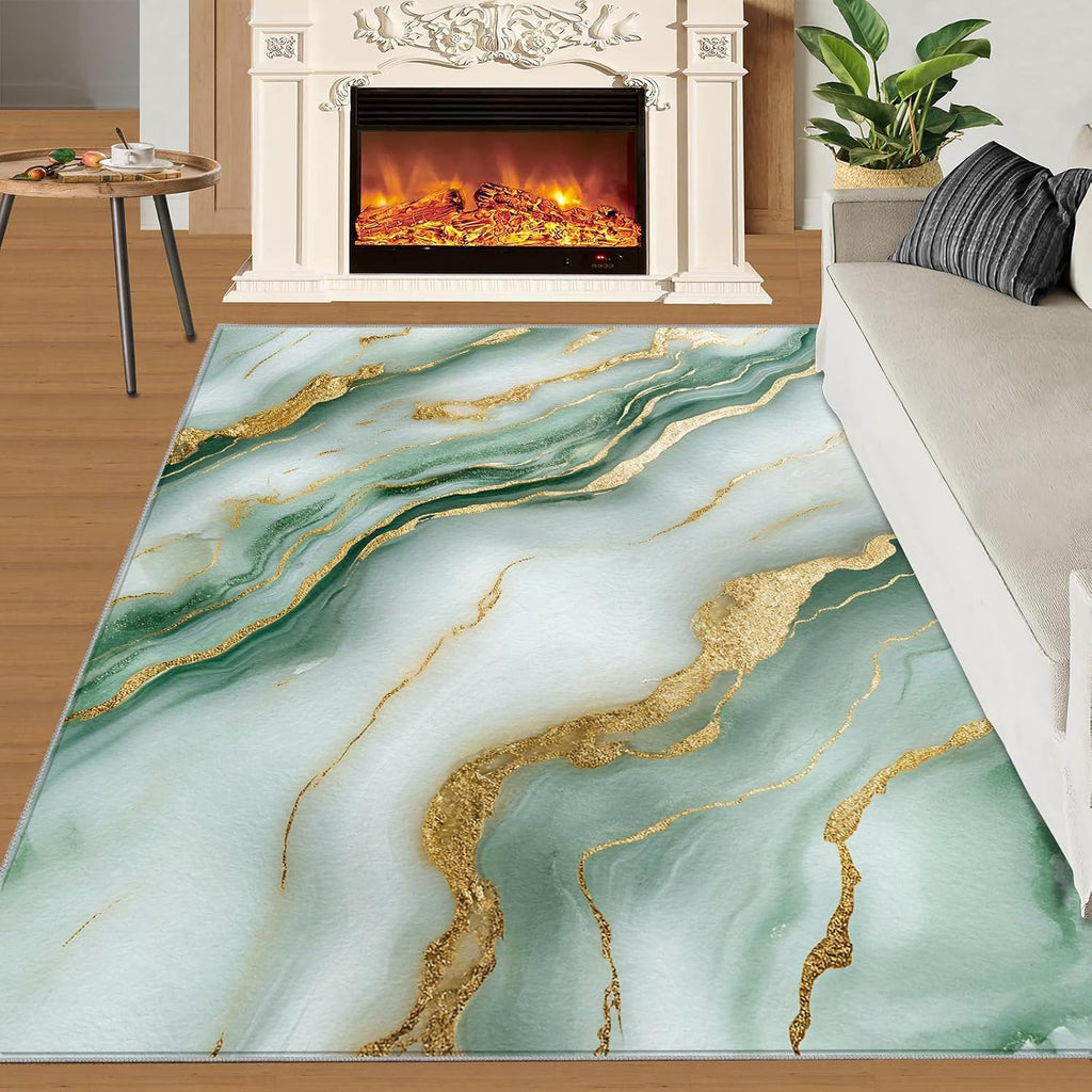 Modern Rug 6x8-6x8 Rug, Marble Area Rugs for Bedroom, Contemporary Rugs for Living Room, Abstract Washable Mat, Atmospheric Carpet, Marble Home Decor & Gifts