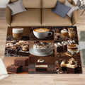 Coffee Rugs for Bedroom, Coffee Shop Rug 6x8, Dessert Shop Dining Room Rugs Washable & Non Slip Large Carpet for Home Decor
