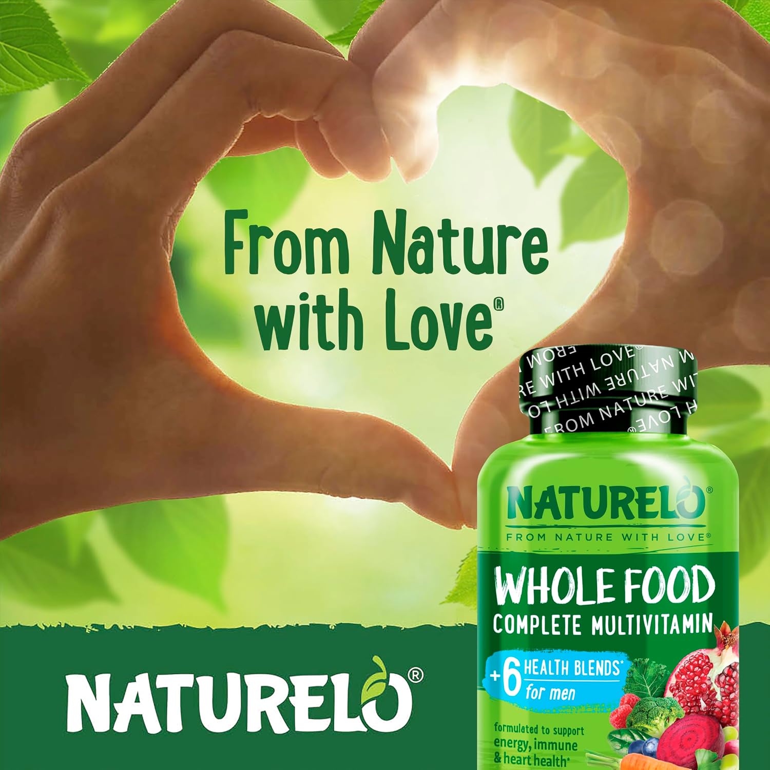 NATURELO Mens Multivitamins - Whole Food Multivitamin for Men with Vitamins, Minerals - 240 Vegetarian Capsules for Energy, Brain, Heart, Eye Health* (Pack of 2)