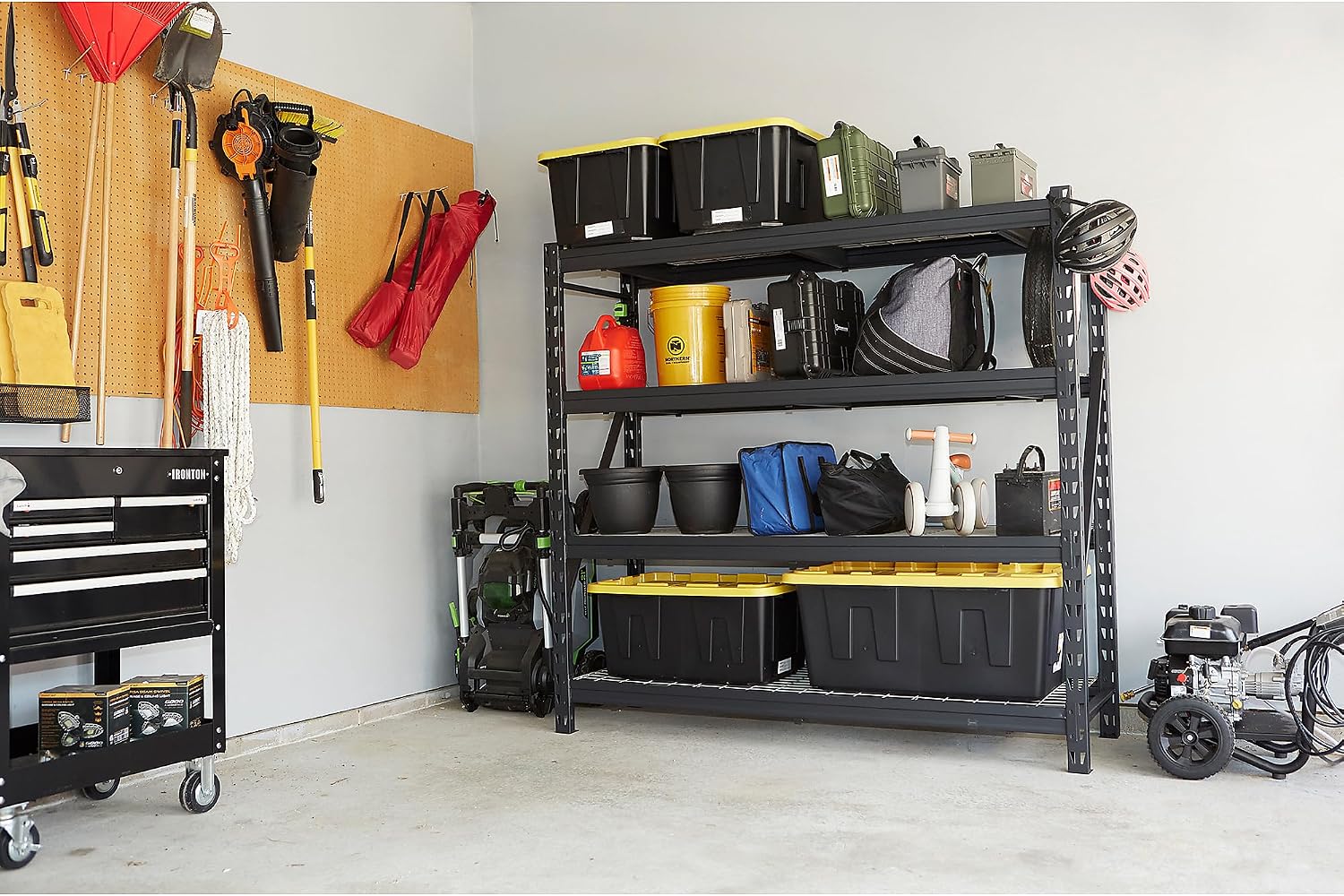 Ironton 4-Tier Industrial Steel Shelving Unit, 8,000-Pound Load Capacity, Garage Storage Rack, 77' W x 24' D x 72' H