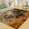 Elephant Rug 6x8, Forest Rugs for Bedroom, Animal Rugs for Living Room, Washable Area Rug for Boys Girls Room, Non Slip & Low Pile Carpet
