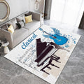 Area Rug for Living Room 6x9 ft Piano Guitar Musical Instruments Washable Rugs Modern Soft Non-Slip Rug Non-Shedding Indoor Carpet for Bedroom Dining Room Home Office Kids Playroom