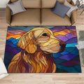 Dog Rugs for Bedroom, Abstract Dog Rug 6x8, Geometric Animal Dining Room Rugs Washable & Non Slip Large Carpet for Home Decor