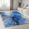 Abstract Art Washable Living Room Rugs, 5' x 7' Area Rugs for Bedroom ‎‎‎‎Nursery Soft Non-Slip Stain Resistant Luxury Marble Stripes Print Throw Carpet for Kids Playroom Office