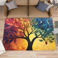 Colorful Tree Area Rug 6x8 - Tree of Life Large Rugs for Living Room, Impressionist Oil Painting Carpet Area Rug for Girls Bedroom Kids Room Basement Office Classroom