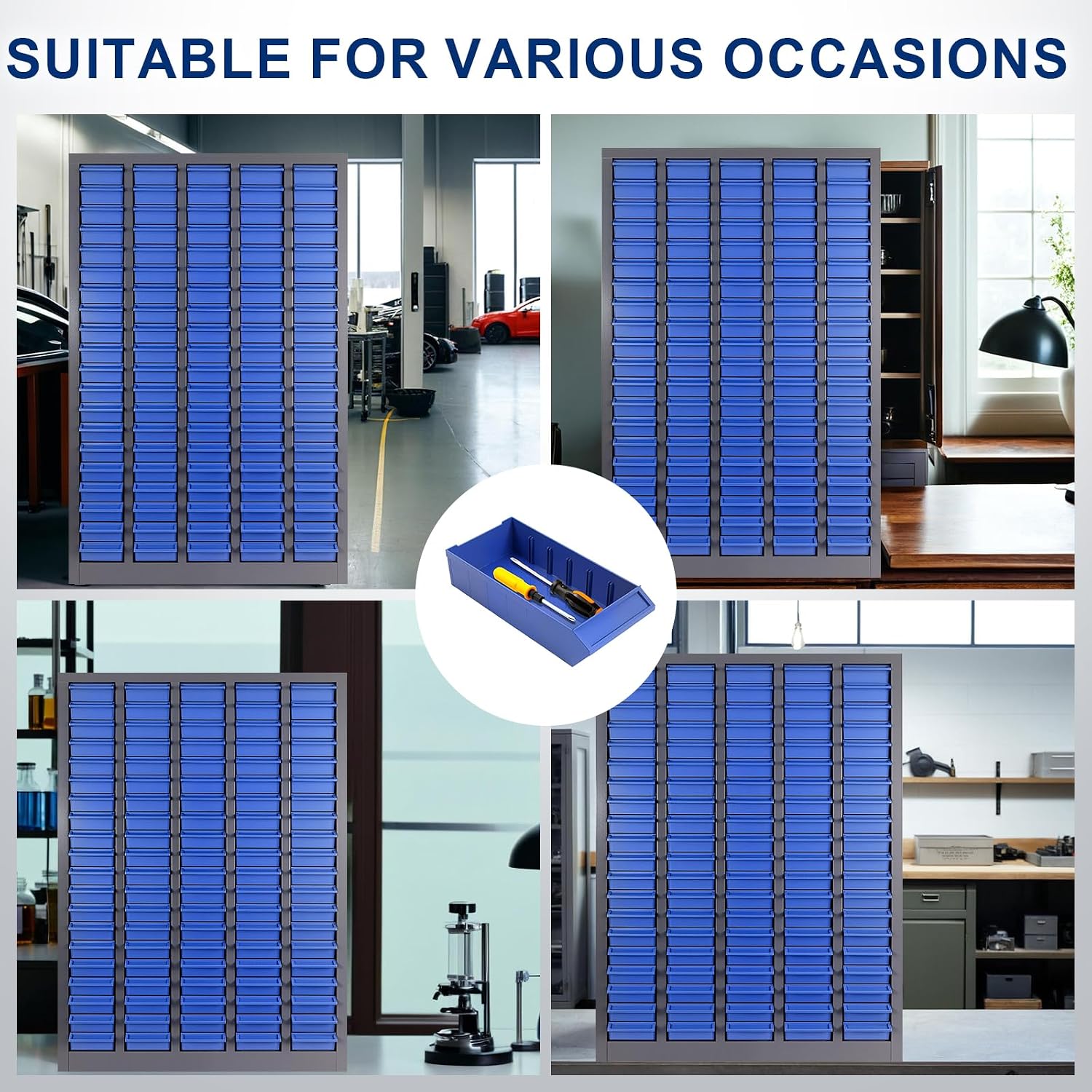 100 Drawers Nuts and Bolts Organizers and Storage with Labels and Dividers, Parts Cabinet with ABS Material Drawer, Alloy Steel Bolt Bin Tool Storage Cabinet for Nuts, Bolts, Screws (100 Drawers)