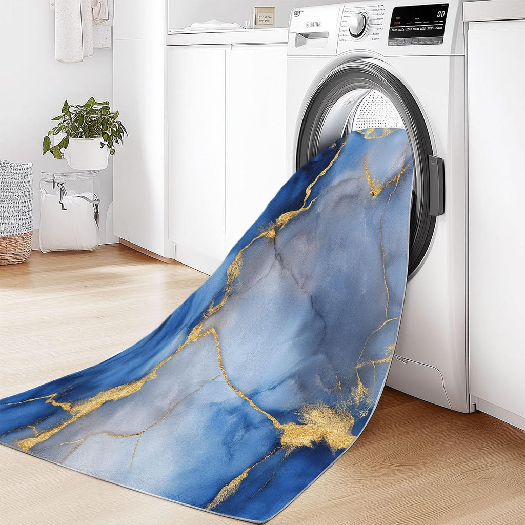 Abstract Art Washable Living Room Rugs, 5' x 7' Area Rugs for Bedroom ‎‎‎‎Nursery Soft Non-Slip Stain Resistant Luxury Marble Stripes Print Throw Carpet for Kids Playroom Office