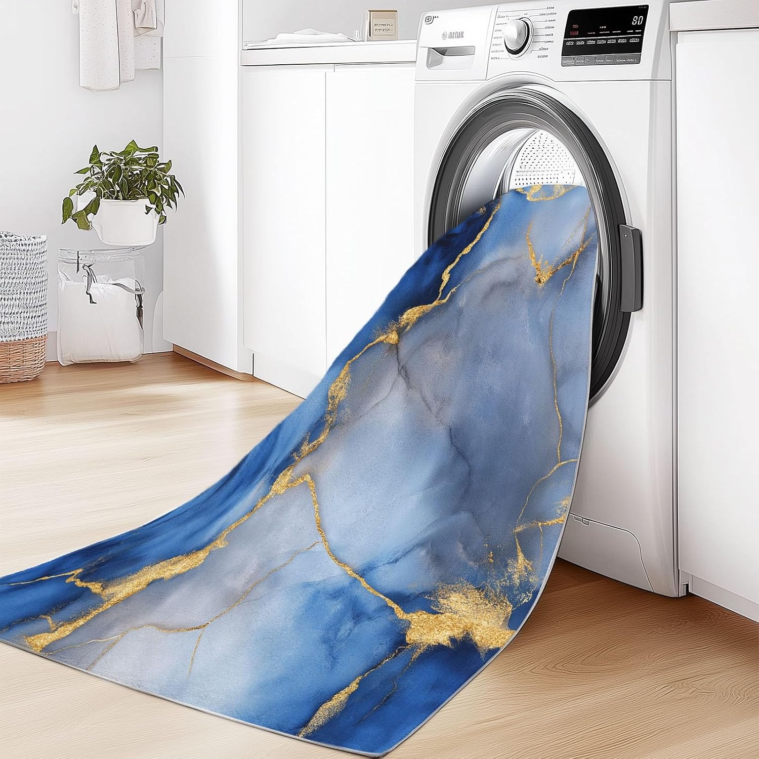 Abstract Art Washable Living Room Rugs, 5' x 7' Area Rugs for Bedroom ‎‎‎‎Nursery Soft Non-Slip Stain Resistant Luxury Marble Stripes Print Throw Carpet for Kids Playroom Office