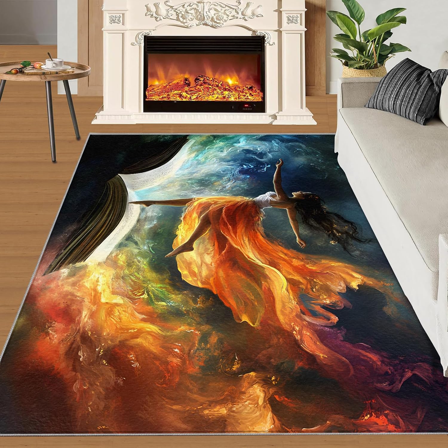 6x8 Dancer Area Rug - Colorful Abstract Large Rugs for Living Room, Fantasy Oil Painting Carpet Area Rug for Girls Bedroom Kids Room Basement Office Classroom