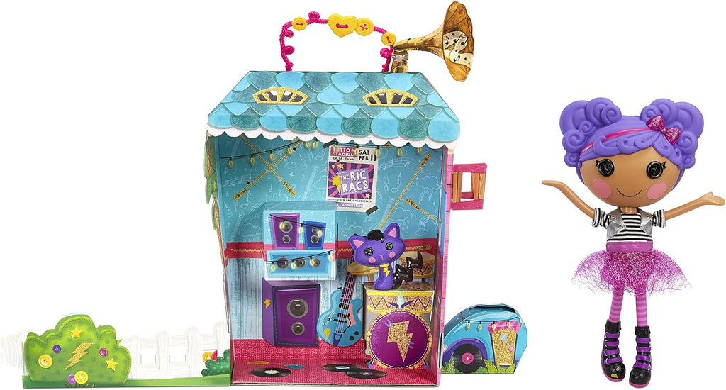 Lalaloopsy Doll- Storm E. Sky and Cool Cat, 13' Rocker Musician Doll with Purple Hair, Pink/Black Outfit & Accessories, Reusable House Playset- Gifts for Kids, Toys for Girls Ages 3 4 5+ to 103 Years