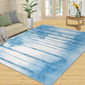 Forest Rug 6x8, Forest Rugs for Bedroom, Abstract Area Rug, Decor Rugs for Living Room, Low Pile Machine Washable Carpet