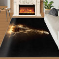 Music Guitar Rug for Bedroom - Music Area Rug - Guitar Lover Rugs for Living Room, Non-Slip Low Pile Carpet for Classroom Recording Studio Band 5x7ft