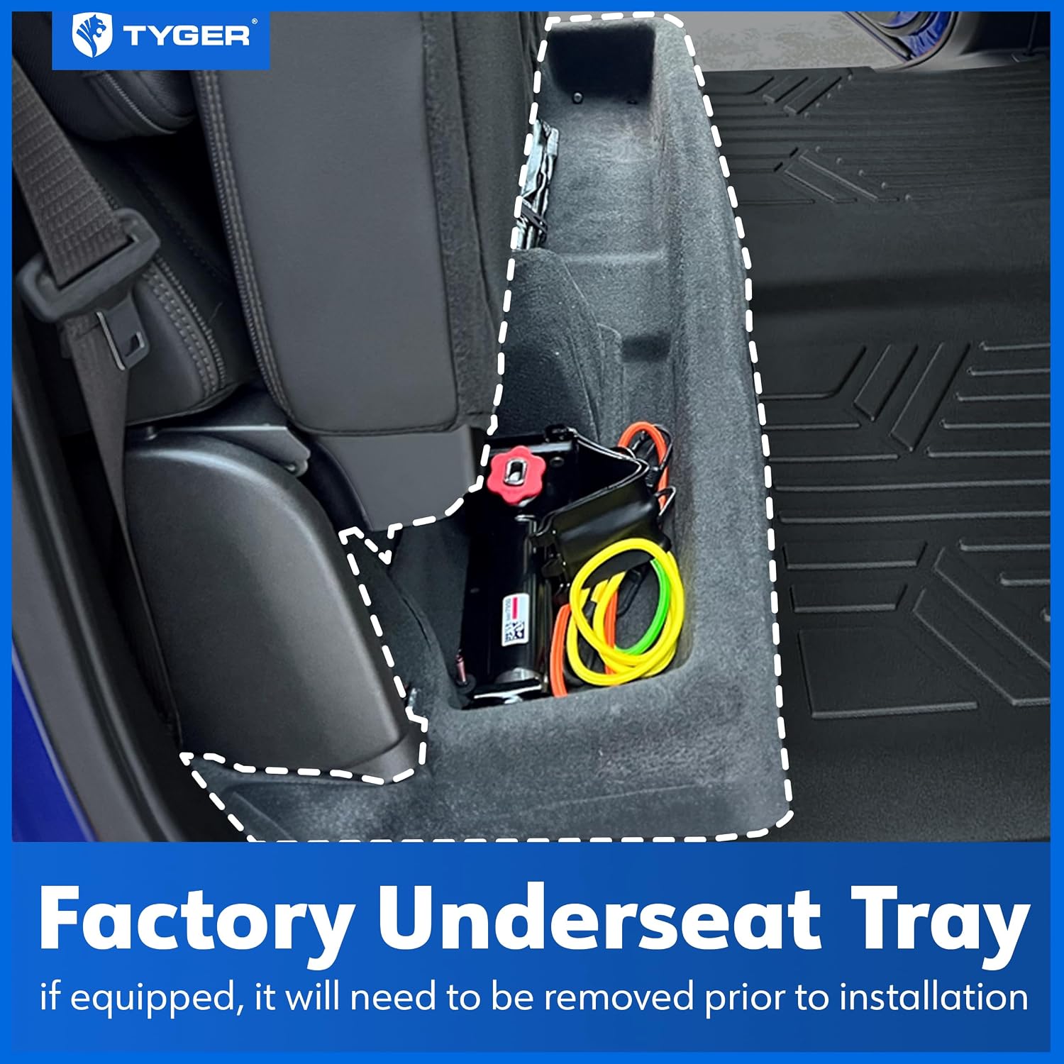 Tyger Auto Underseat Storage Box for 2019-2024 Chevy Silverado 1500/GMC Sierra 1500; 2020-2024 2500 3500 | Double Cab & Crew Cab | TG-CB5C2278