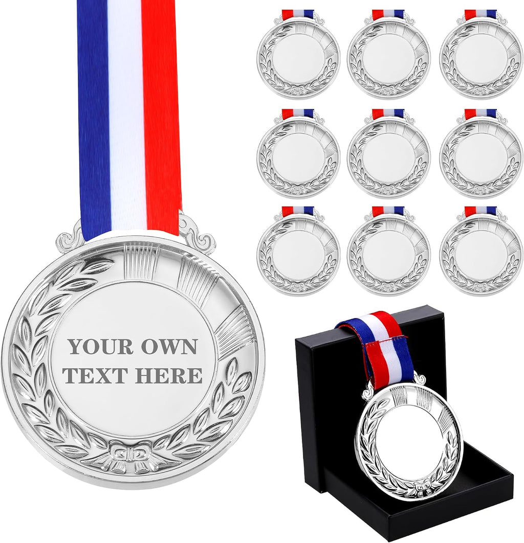10PCS Custom Medals for Awards, Bulk Personalized Medals Design Your Own Award Medals, Wholesale Customized Family Outdoor Events School Awards for Sports Marathon Competitions Office Medals