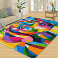Dog Print Rugs for Bedroom, Colorful Puppy Area Rug, Animal Prints Rugs for Living Room, 6x8 Washable Rug Non Slip & Low Pile, Indoor Carpet & Home Decor
