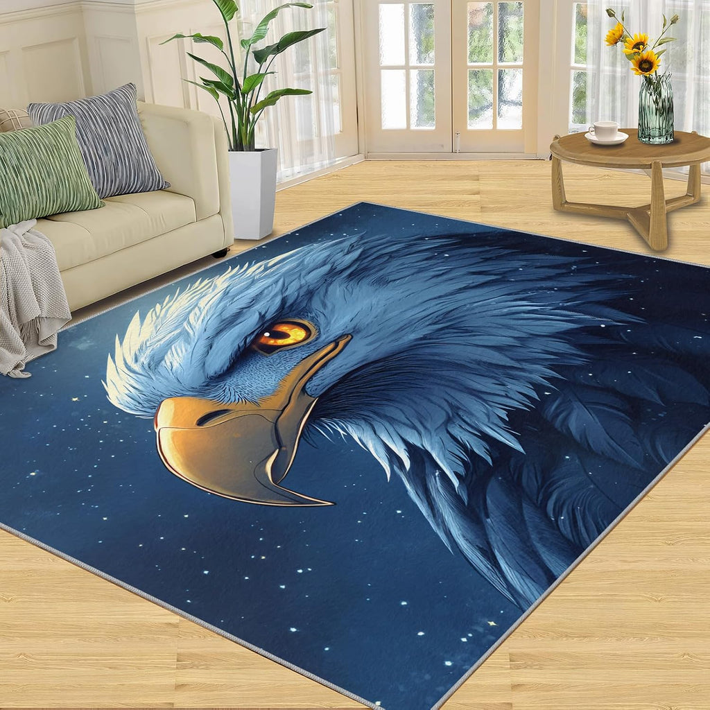 Bald Eagle Rug 6x8, Eagle Rugs for Girls Room, Cartoon Animals Rugs for Bedroom, Decor Rug for Bedside Living Room Floor Mat