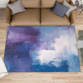6x8 Abstract Area Rug - Blue-Purple-Blocks Large Rugs for Living Room, Abstract Art Carpet Area Rug for Girls Bedroom Kids Room Basement Office Classroom
