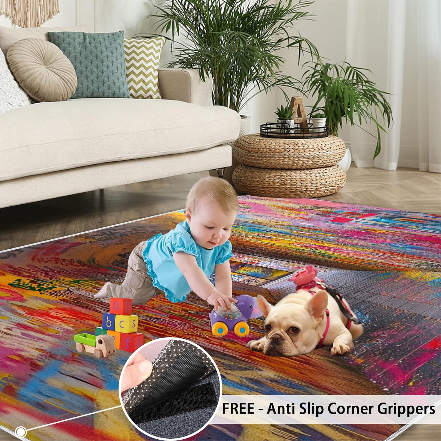 Graffiti Rug 6x8-6x8 Rug, Street Art Area Rugs for Living Room Bedroom, Arch Door Rugs, Hip Hop Doodle Washable Carpet, Abstract Art Carpet, Graffiti Home Decor