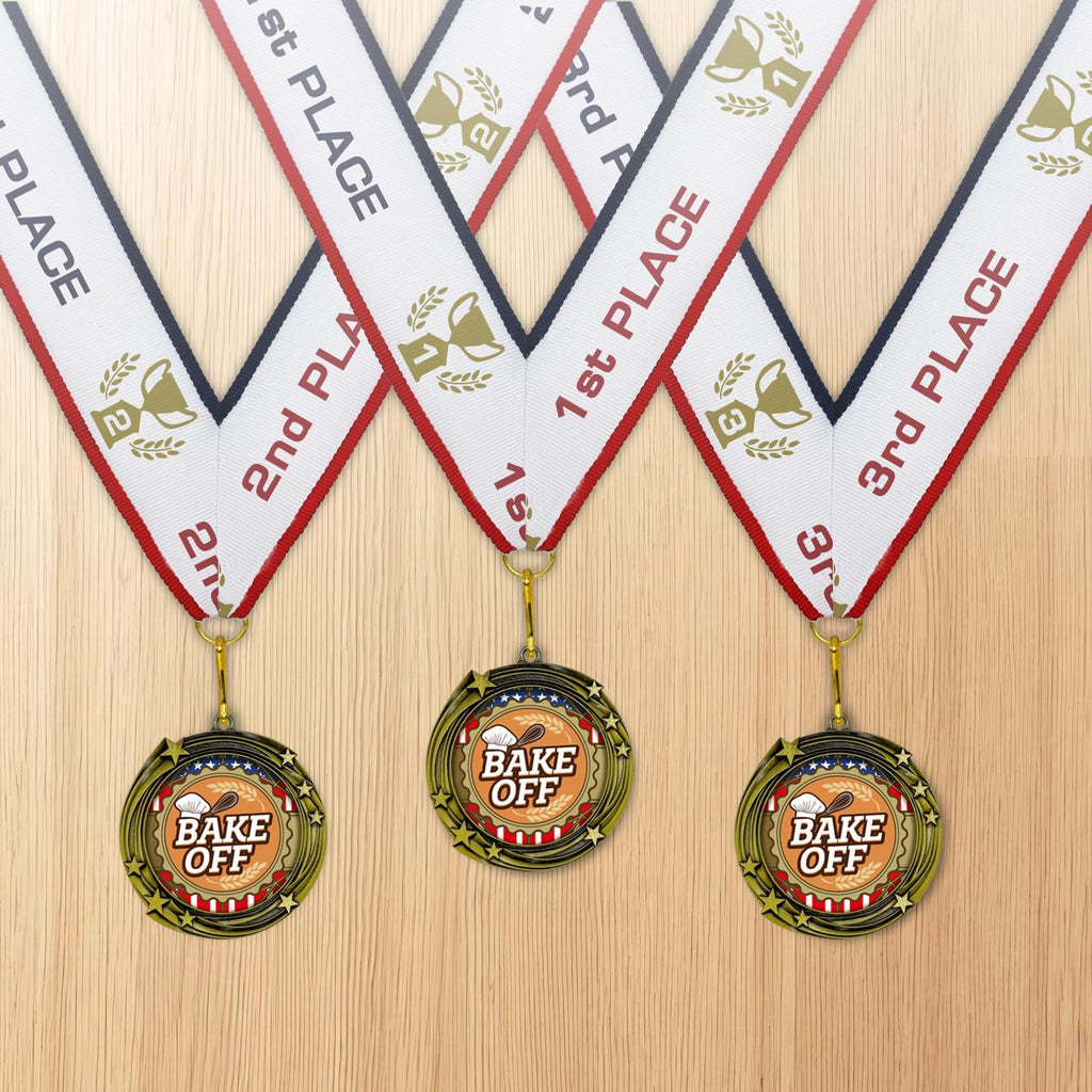 All Quality Stars Design Bake Off Medal | Competition Metal Medal - 1st, 2nd, 3rd Place
