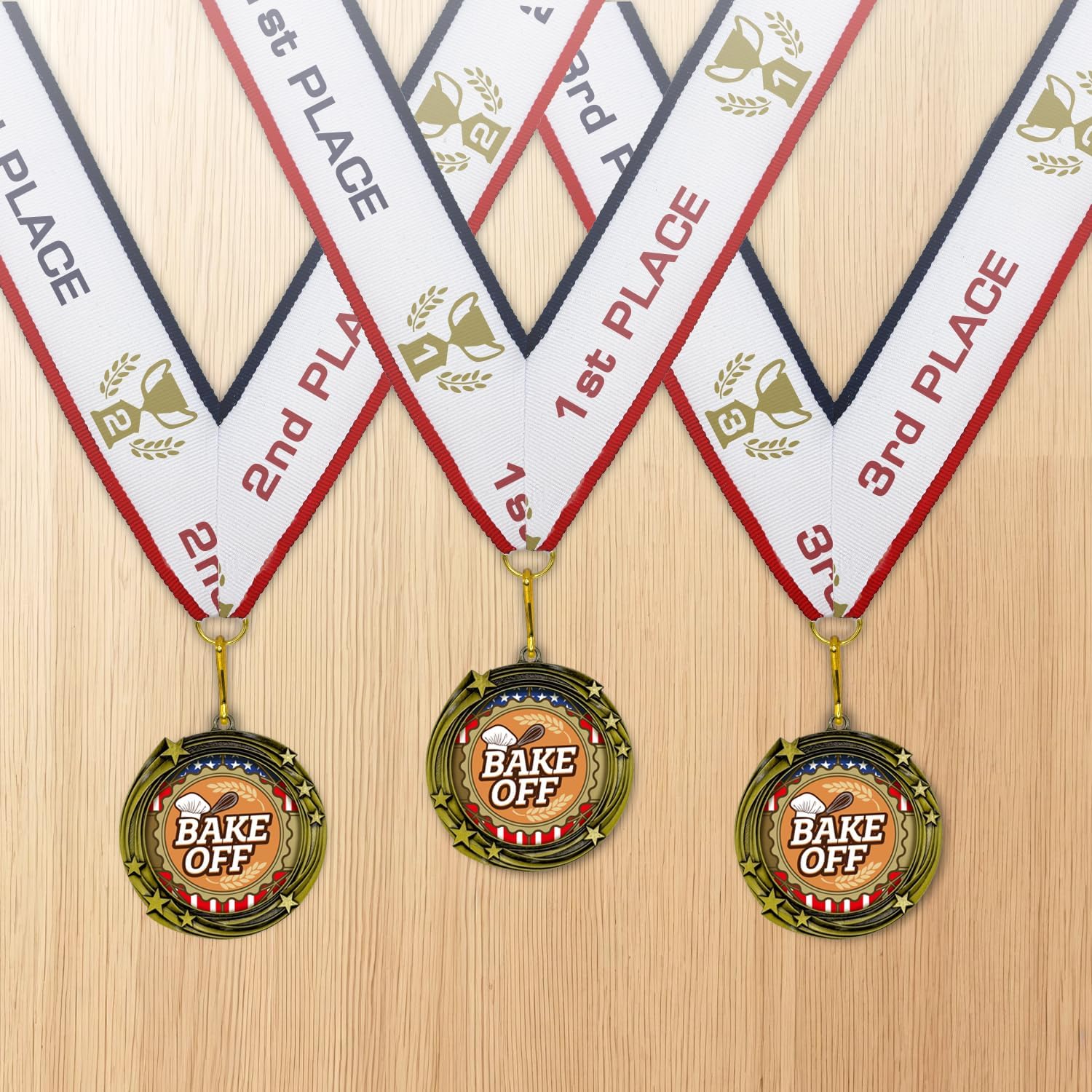 All Quality Stars Design Bake Off Medal | Competition Metal Medal - 1st, 2nd, 3rd Place