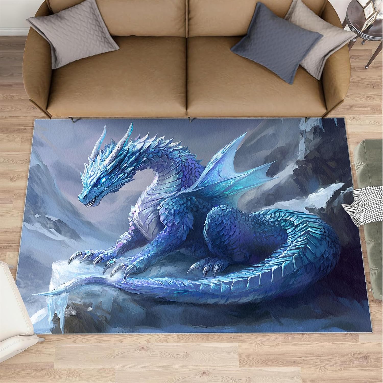 Dragon Rugs for Bedroom - 6x8 Area Rug - Dragon Rugs for Living Room, Animals Rug, Washable Home Decor Carpet