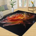Area Rug 6x8ft, Red Glass Flowers Rugs for Living Room, Creative Popular Beautiful Bedroom Rug, Machine Washable Breathable Durable Indoor Carpet for Bedside Porch Entryway Office