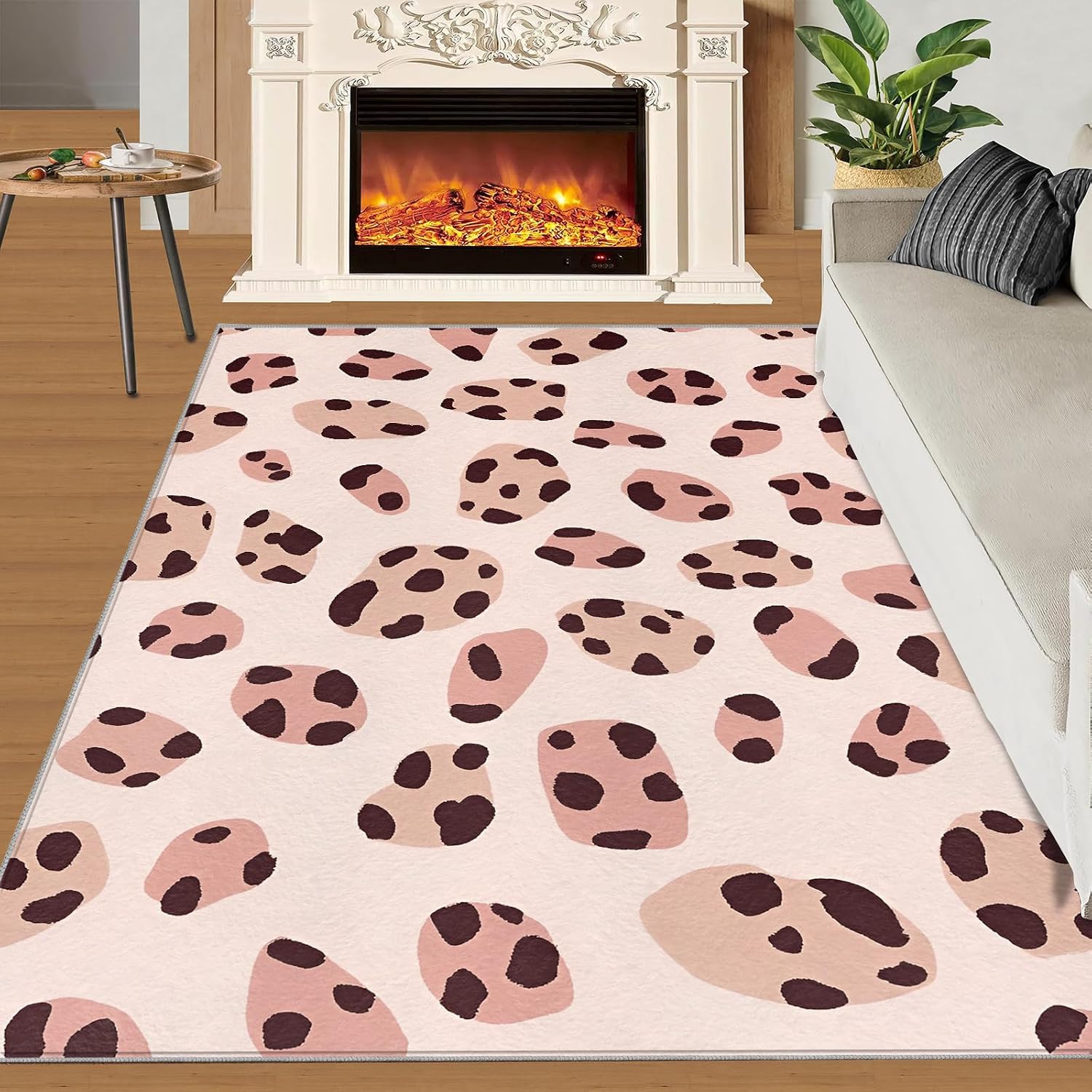 Leopard Rugs for Bedroom - 6x8 Area Rug - Cheetah Rugs for Living Room, Boy Girl's Room Rug, Non-Slip Washable Home Decor Carpet